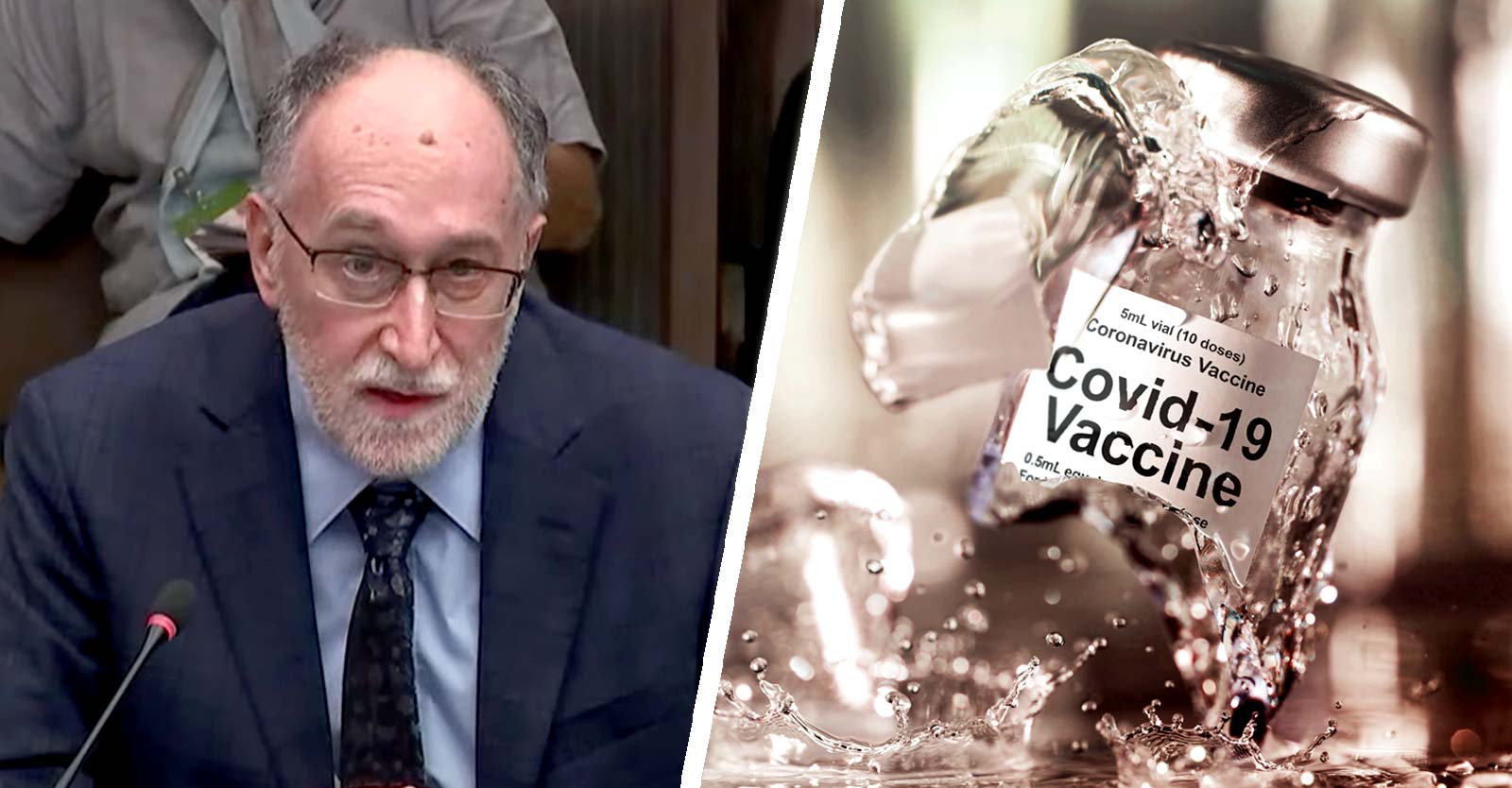 denis rancourt and covid vaccine bottle