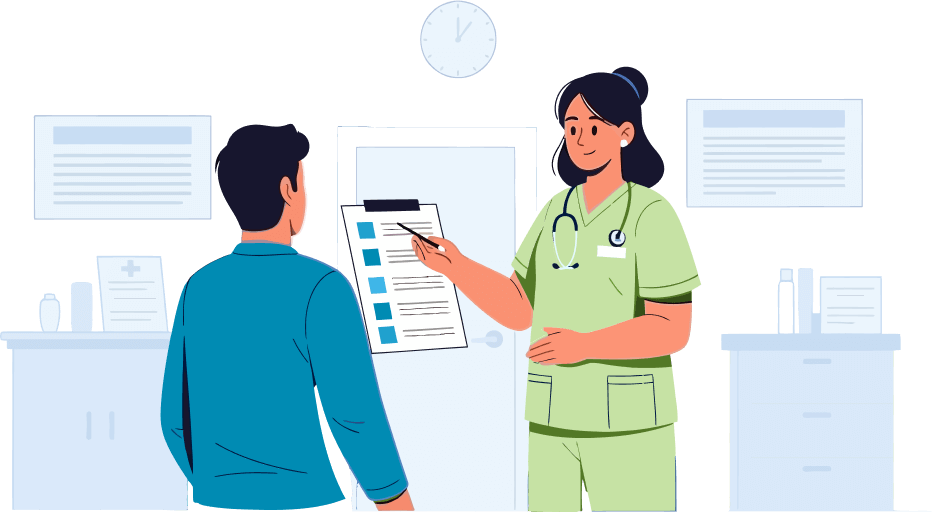 Doctor treating patient