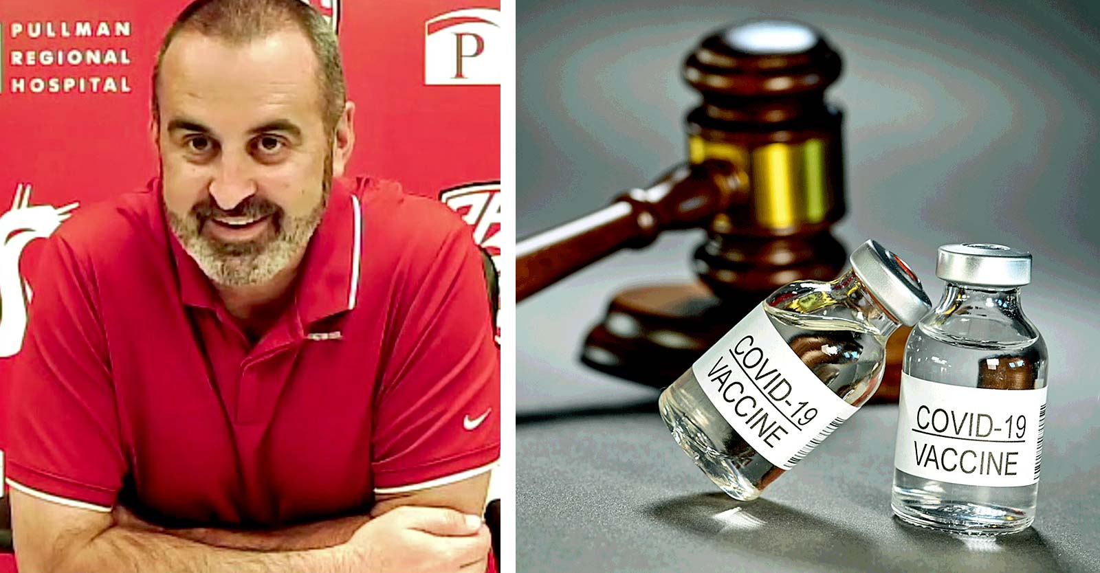 Nick Rolovich and covid vaccine and gavel