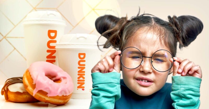 dunkin coffee and donuts and child