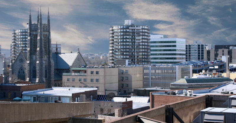 Photo of downtown Stamford, CT.