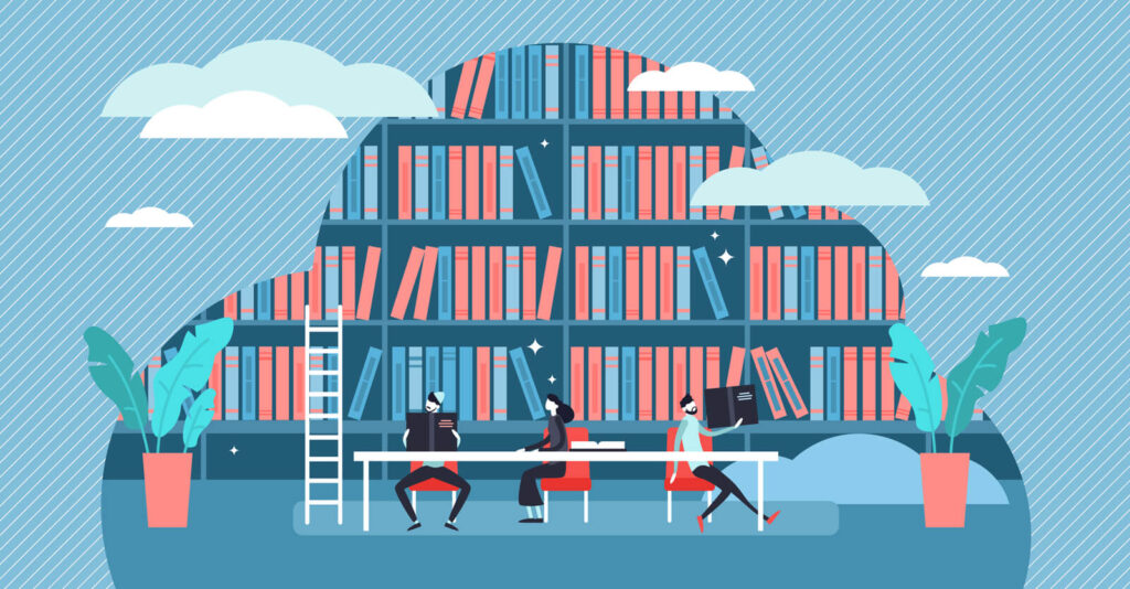 Large library of books