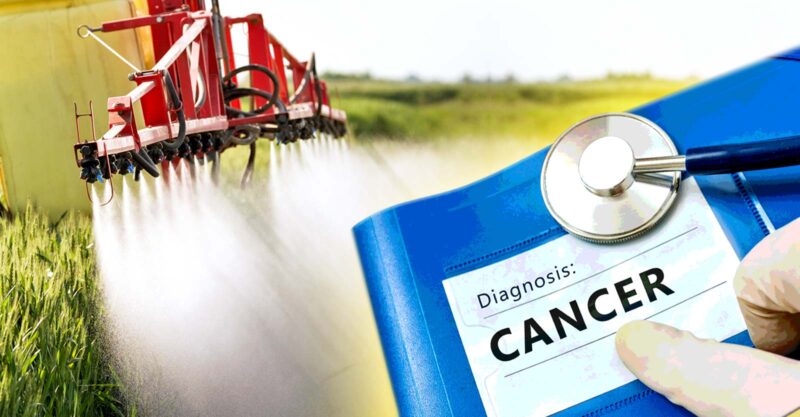 pesticide tractor and word "cancer"