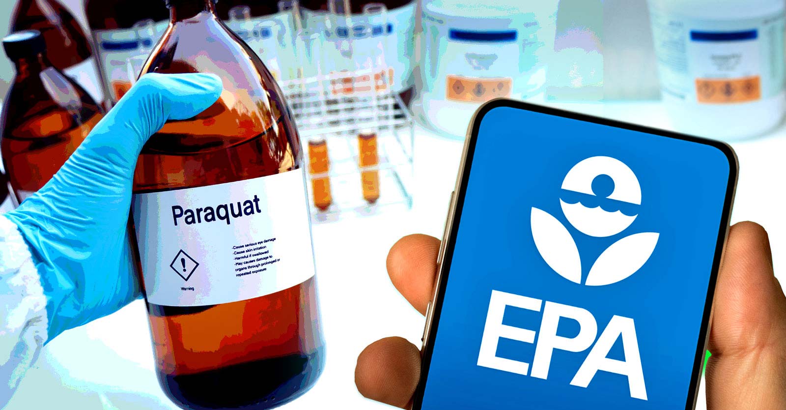 bottle of paraquat and epa logo