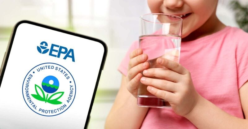 epa logo and girl drinking water