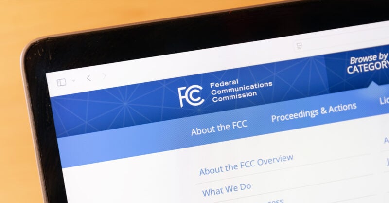 Picture of FCC logo on FCC website.
