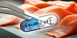 salmon and dna strand