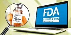 fda logo and flu vaccine bottle