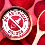 beets and words "no artificial colors"
