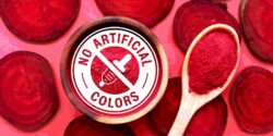 beets and words "no artificial colors"