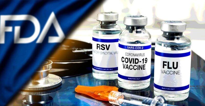 rsv covid flu vaccines and fda logo