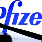 pfizer logo and gavel