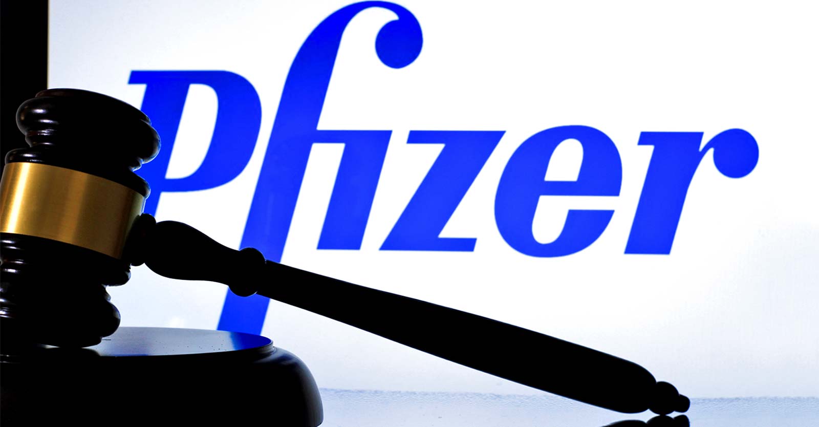 pfizer logo and gavel