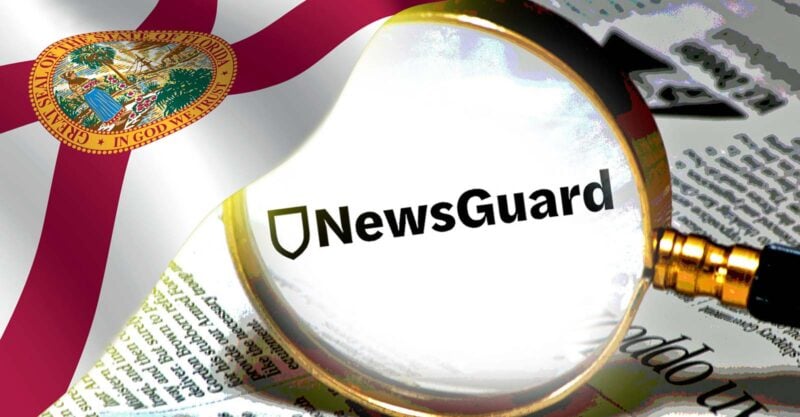 florida flag and newsguard logo
