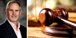 Brian Berridge on left and gavel on right