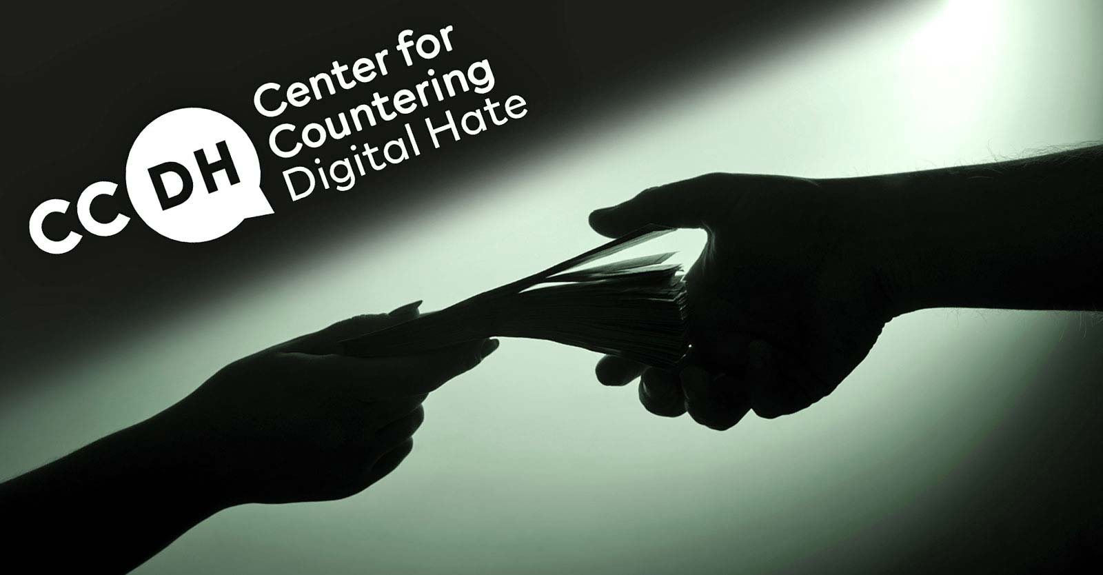 people exchanging money and CCDH logo
