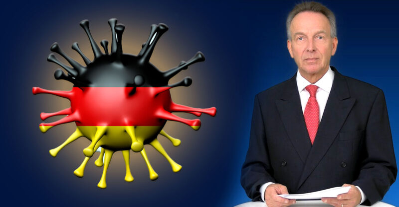 homburg and covid spike protein with germany flag