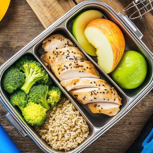 healthy food in a lunch tray