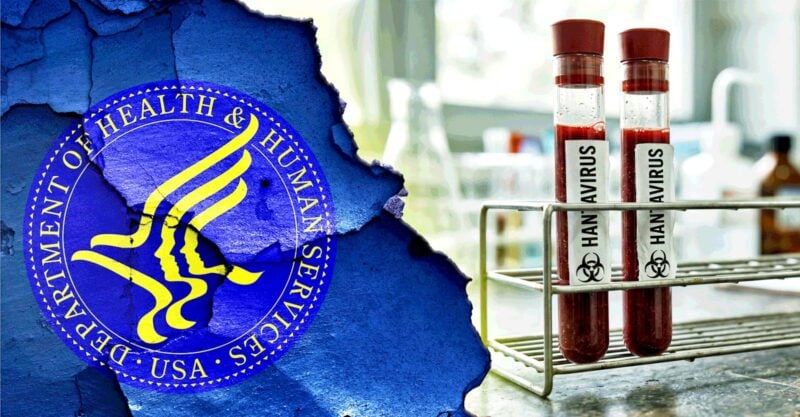 HHS logo and hantavirus samples
