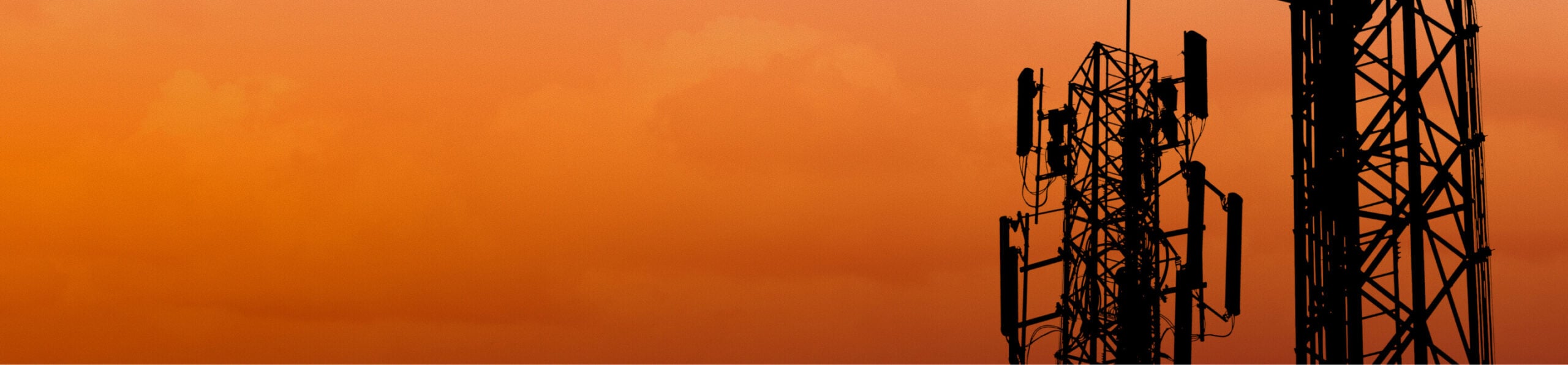 Cell Towers on Orange Background