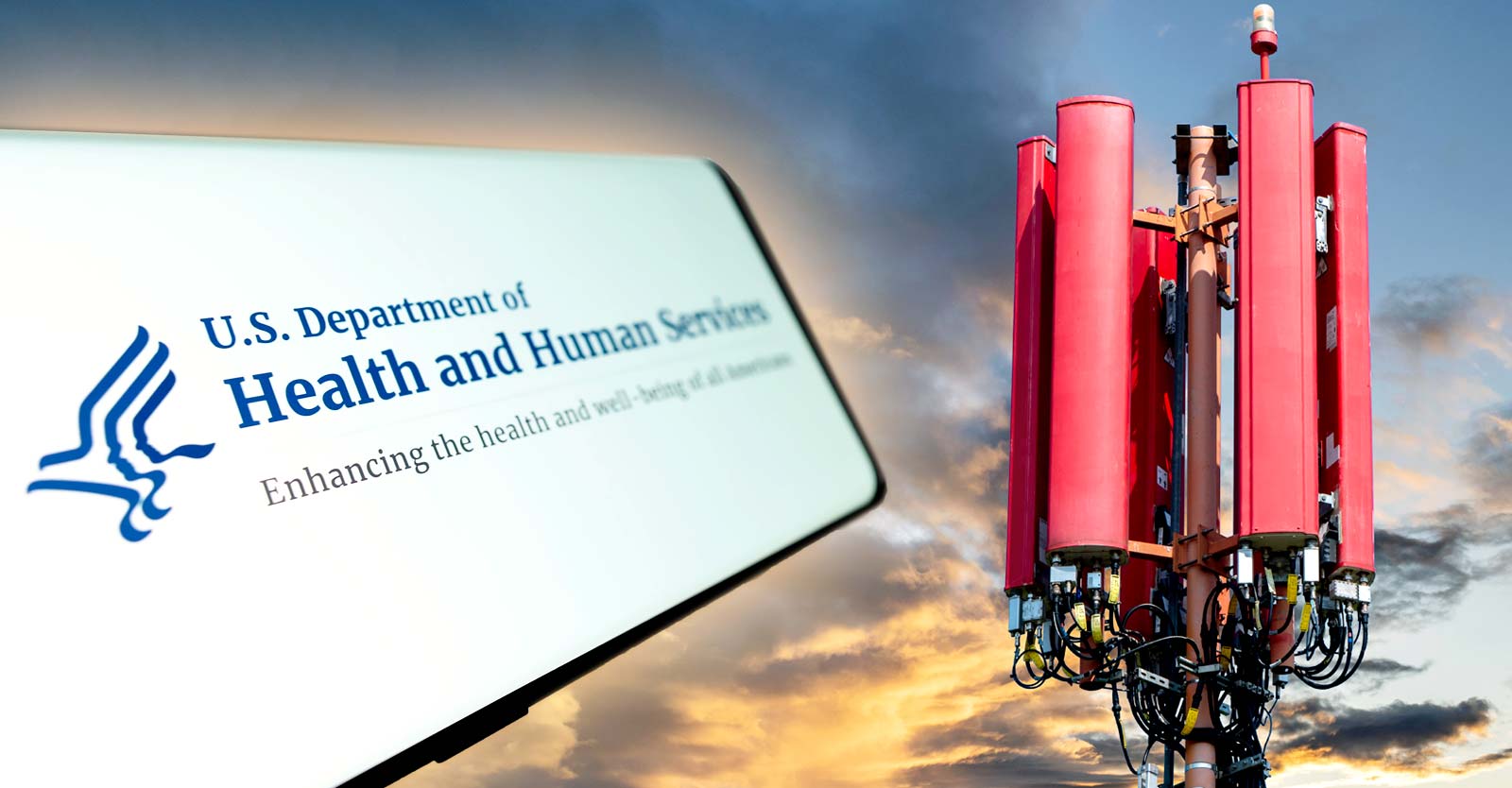 cell tower and hhs logo