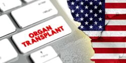 words "organ transplant" and u.s. flag