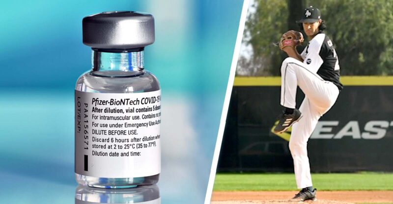 isaiah carranza and pfizer biontech covid vaccine bottle