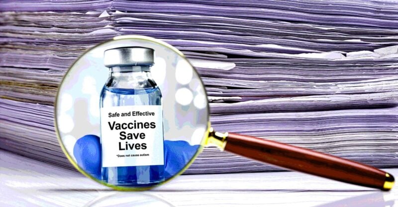 vaccine bottle with words "safe and effective vaccines saves lives"