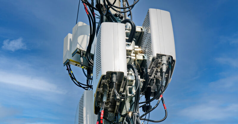 5G Small cell equipment on pole.
