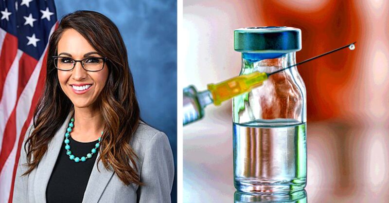 lauren boebert and vaccine bottle