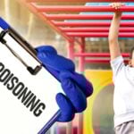 boy on playground and words "lead poisoning"