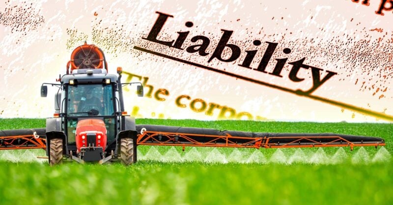 pesticide tractor and word "liability"