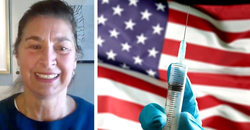 leslie manookian and vaccine syringe