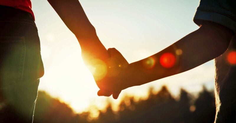 mother son holding hands