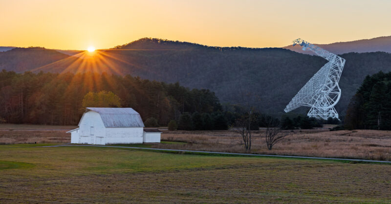 Green Bank Telescope and White Barn, West Virginia