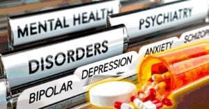 files and a prescription pill bottle