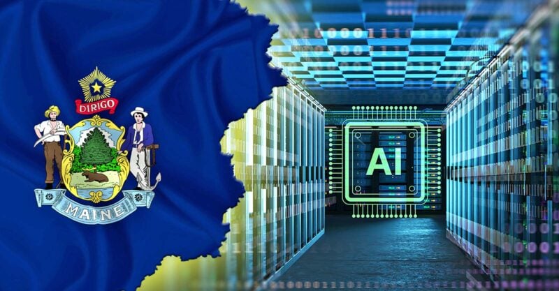 maine flag and AI data center