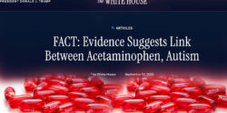 tylenol gel caps and screenshot of white house website