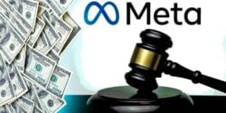 money and meta logo with gavel