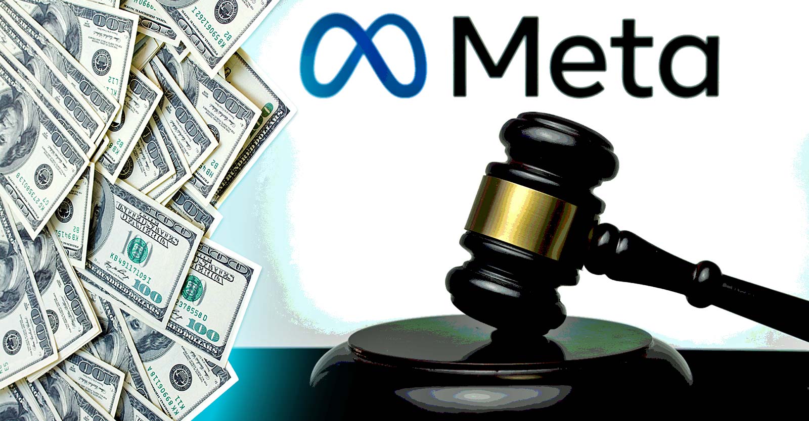 money and meta logo with gavel