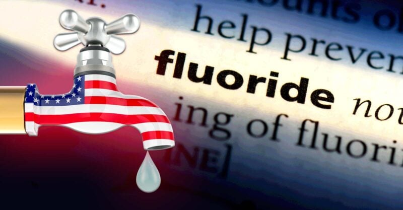 water faucet and word "fluoride"