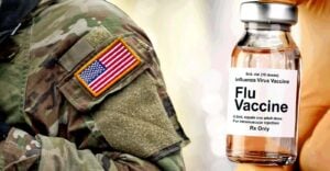 u.s. military uniform and flu vaccine bottle