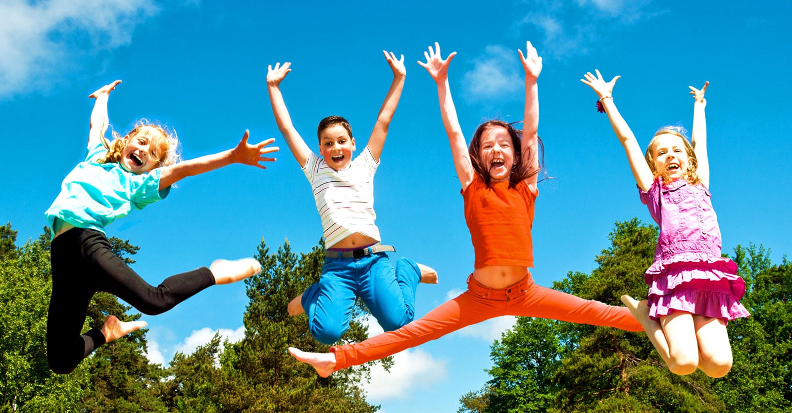 kids jumping in air