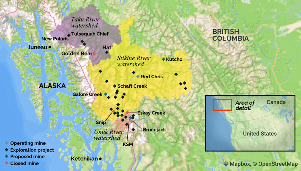 mine locations alaska british columbia