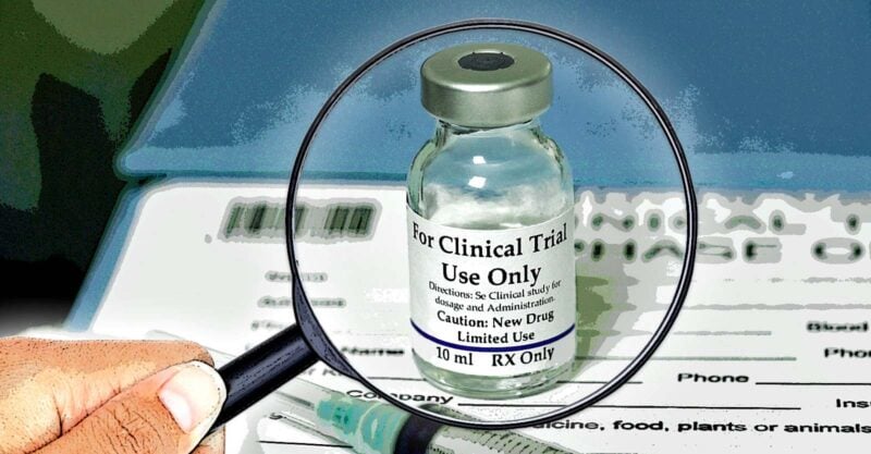 vaccine with words "for clinical trial"