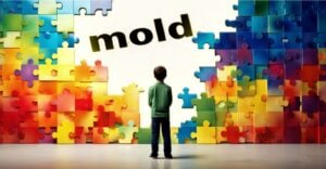 autism puzzles and word "mold"