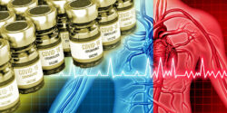 human body visual showing heart and covid vaccines