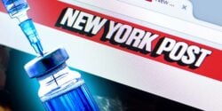 new york post website and vaccine bottle