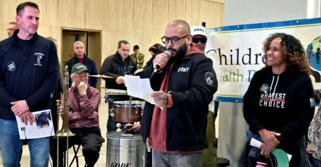 o'brian pastrana talking at Albany event
