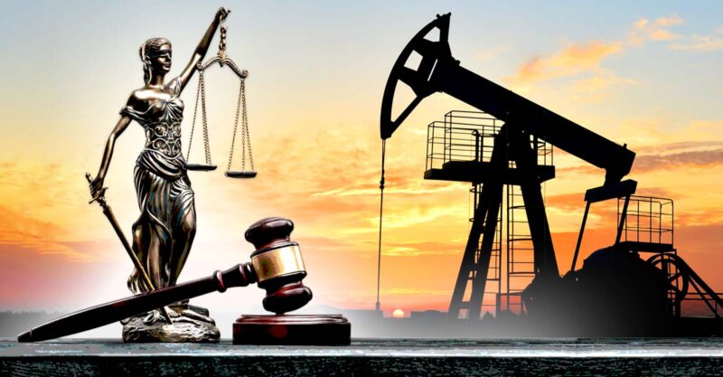 gavel with oil and gas